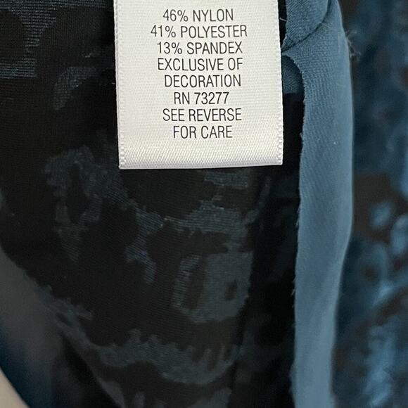 Vera Wang Womens‎ Velvet Burnout Top Size L Blue Stretch Witchy Fairy Grunge - Picture 4 of 5